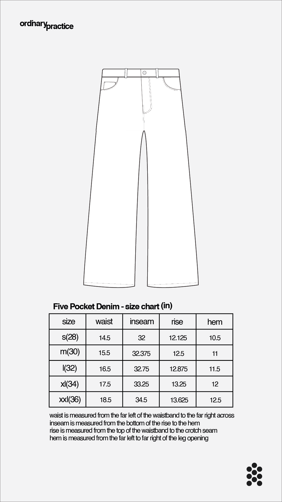 Five Pocket Denim - Coal – OrdinaryPractice