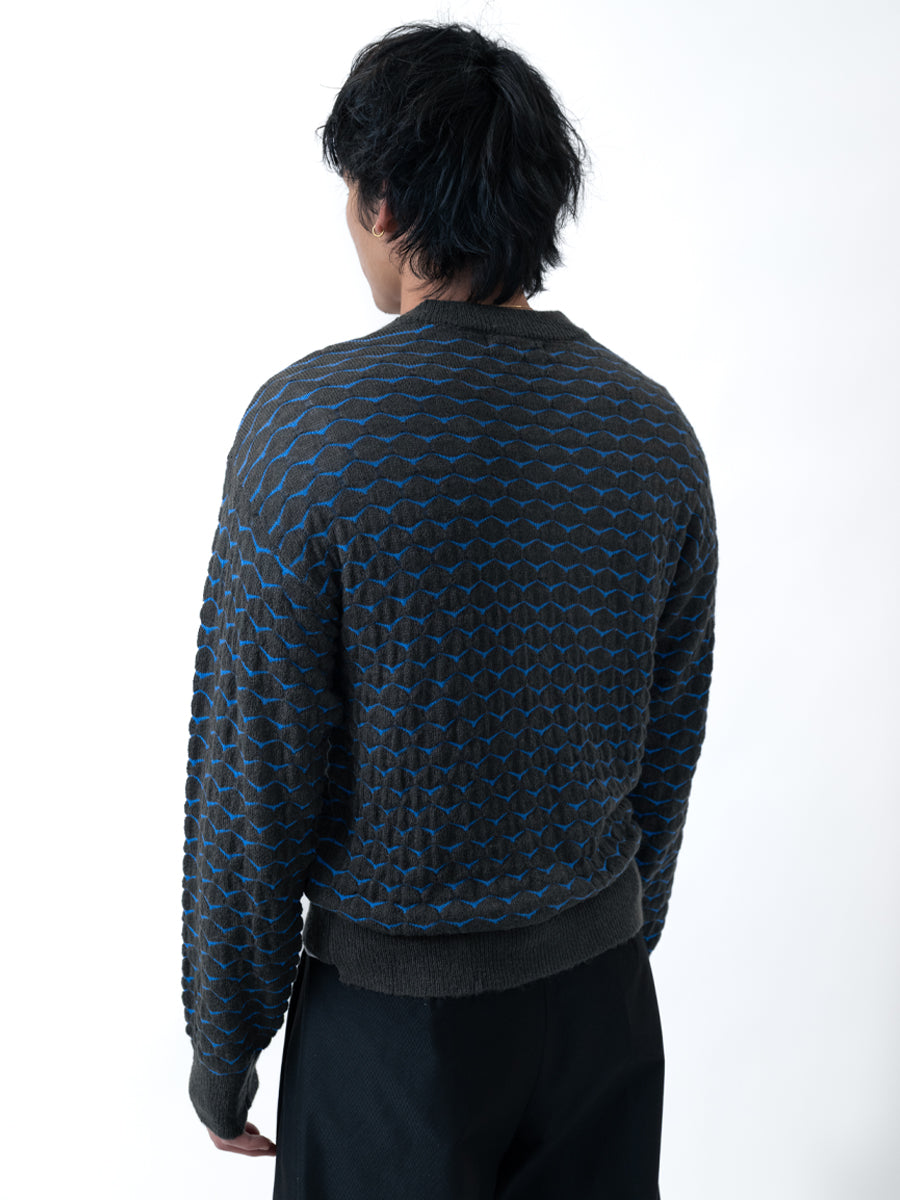 Omega Knit V-Neck - Blue